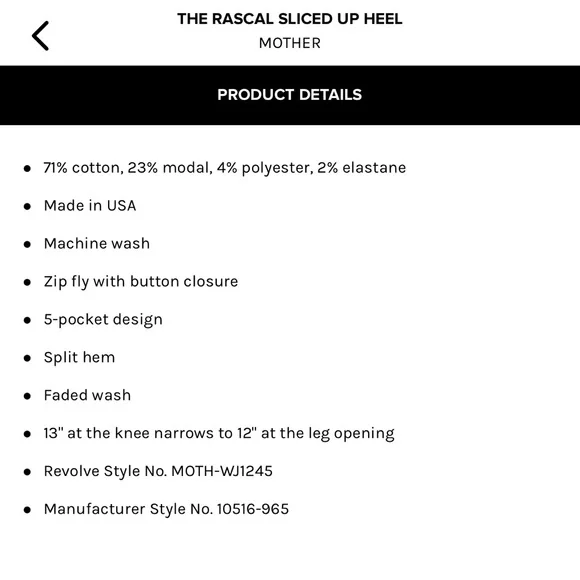 MOTHER Denim⚡️ Rascal Sliced up Heel Jeans | NWT | Size 30 | High Waisted - Picture 9 of 16